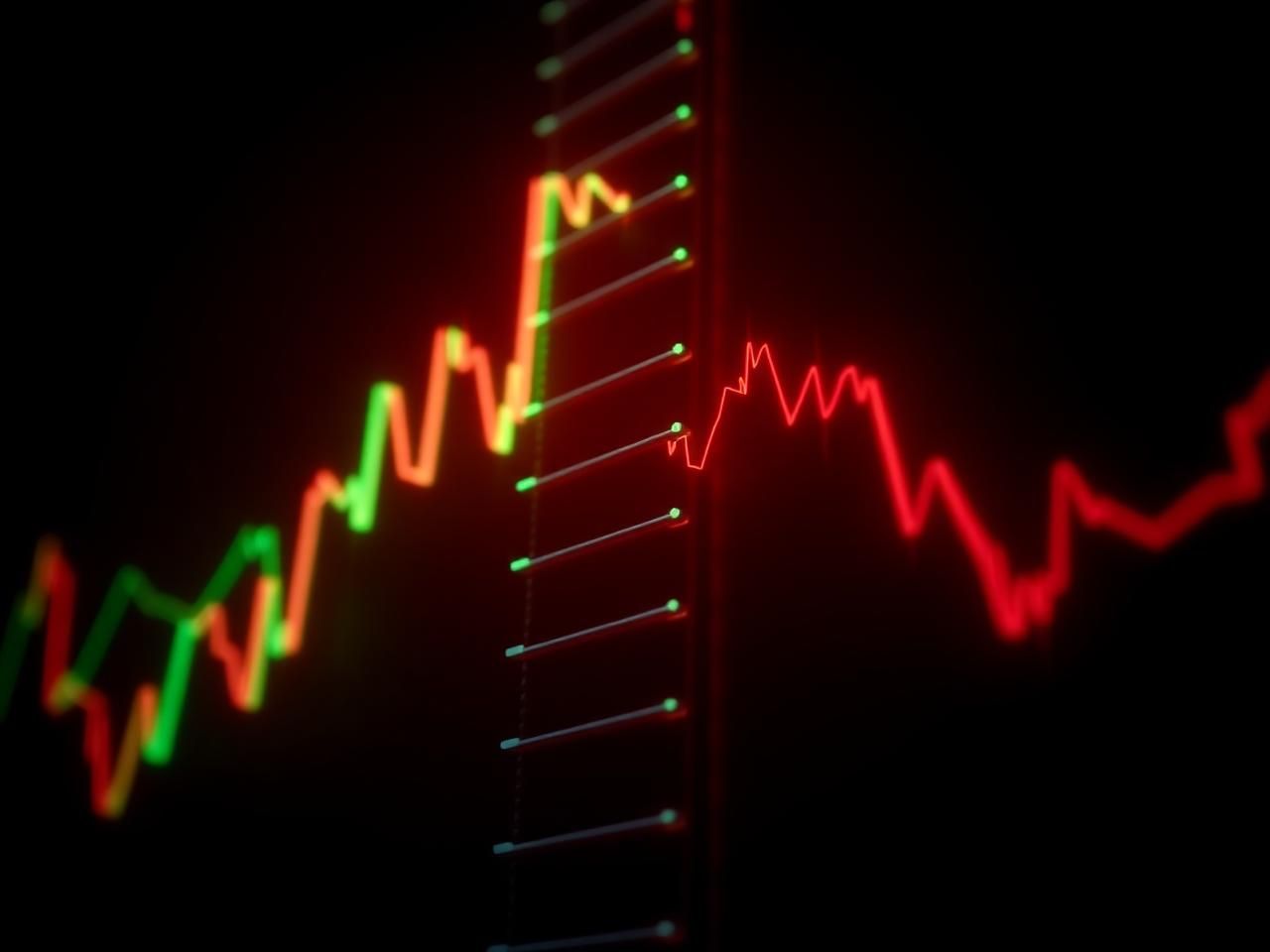 Close-up of a tight bid and ask spread on a dark depth-of-market ladder