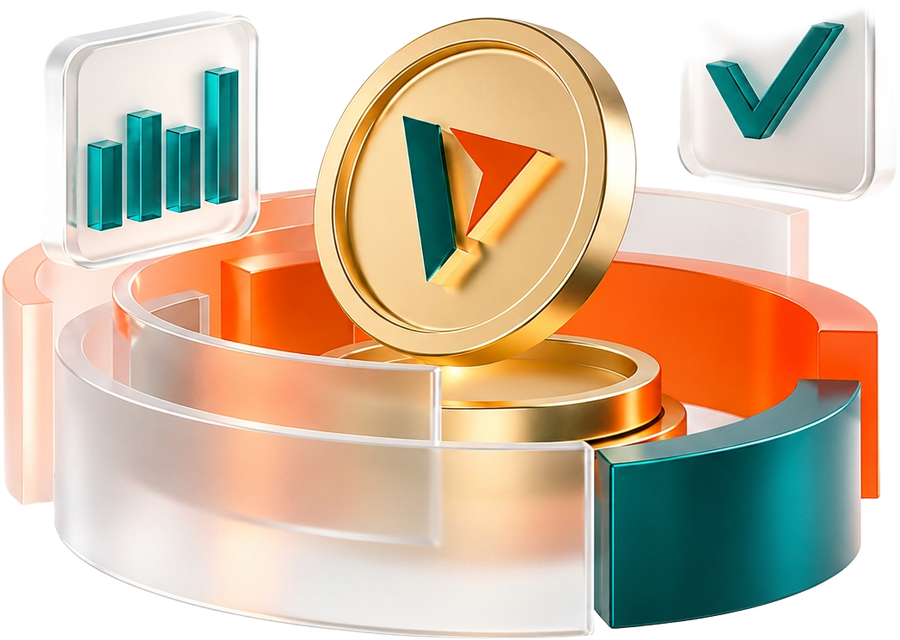 Gold Vantage coin with performance and verification tiles